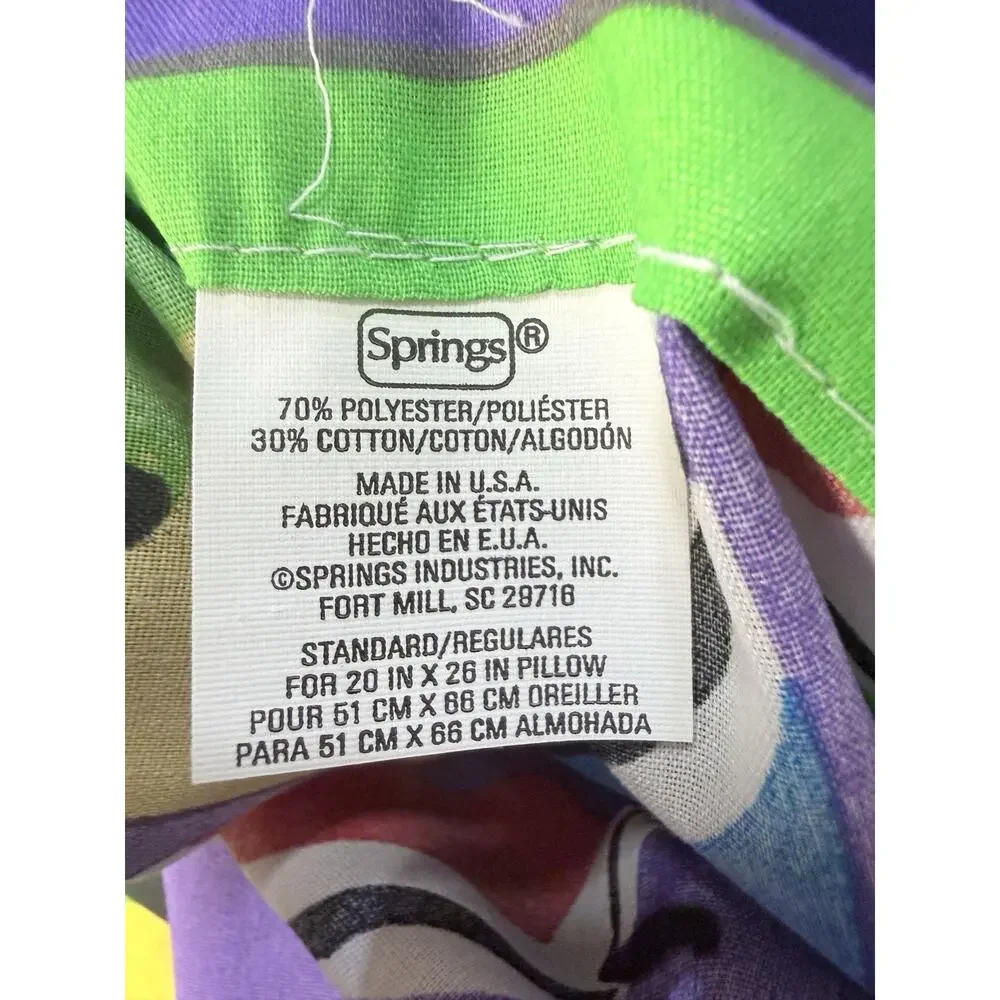 Dinosaur Twin Sheets Bright Colors NEW Unused 2 Flat Fitted 1 Pillowcase Springs